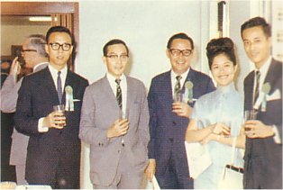 Staff celebrating the opening of the New Building